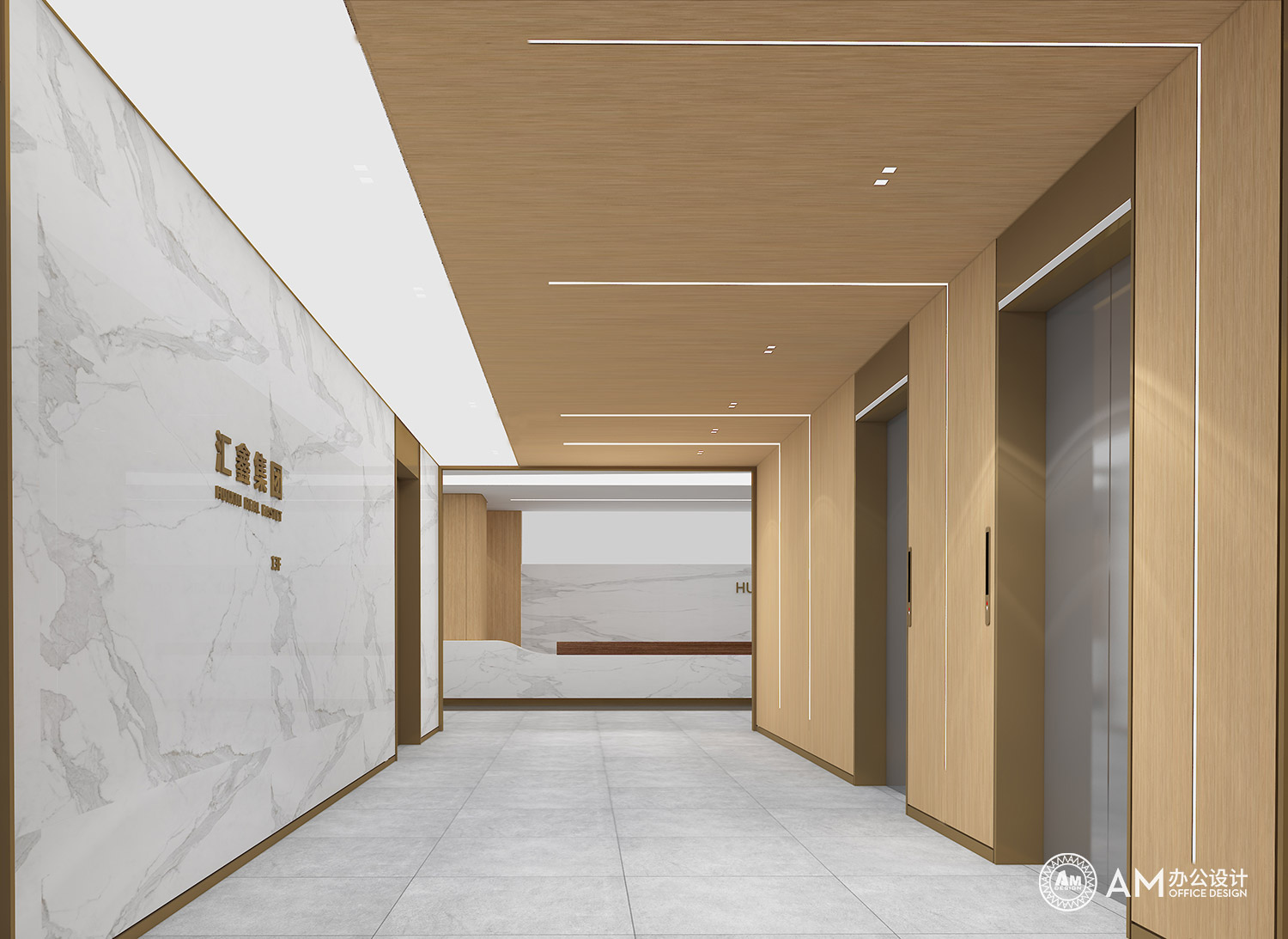 AM设计 | 汇鑫地产公司办公楼电梯间设计