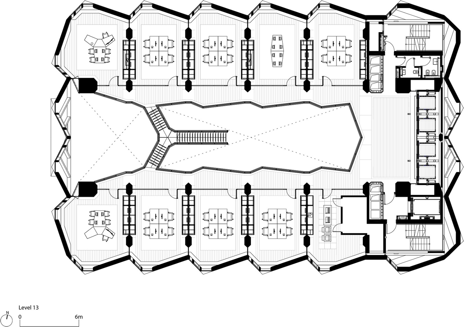 创新型总部办公楼设计高层平面图